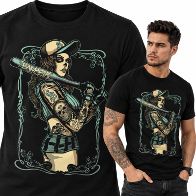 KOSZULKA HORROR BASEBALL GIRL